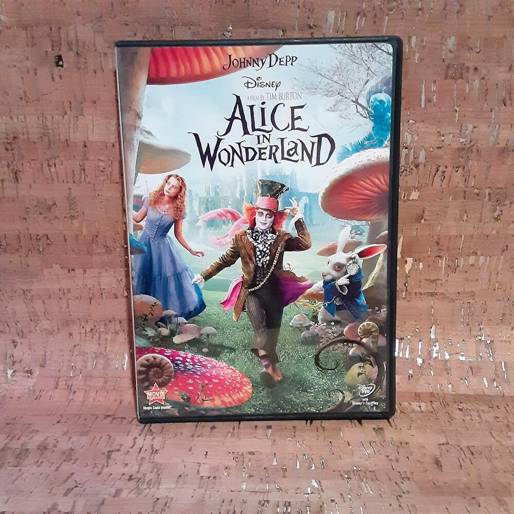 Alice in Wonderland Movie DVD Johnny Depp Disney Original box Family movie night
